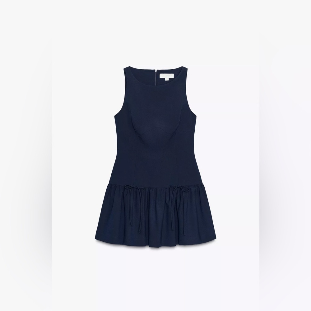 Zara Navy Sleeveless Peplum Mini Dress
